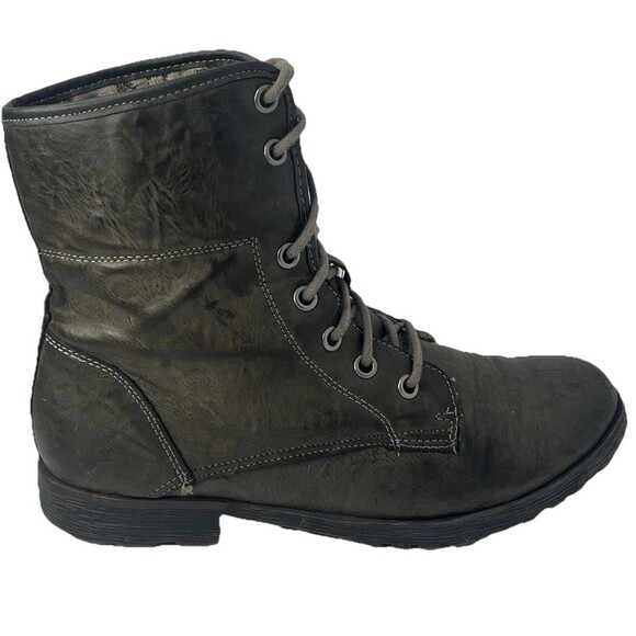 Rock and Candy by Zigi Ankle Boots Spraypaint Fold Combat Gray Size 6 - Picture 5 of 10